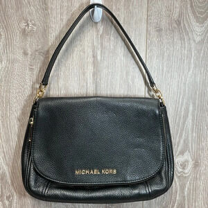 NWOT Michael Kors Bedford Convertible Flap Crossbody Shoulder Bag Black Leather